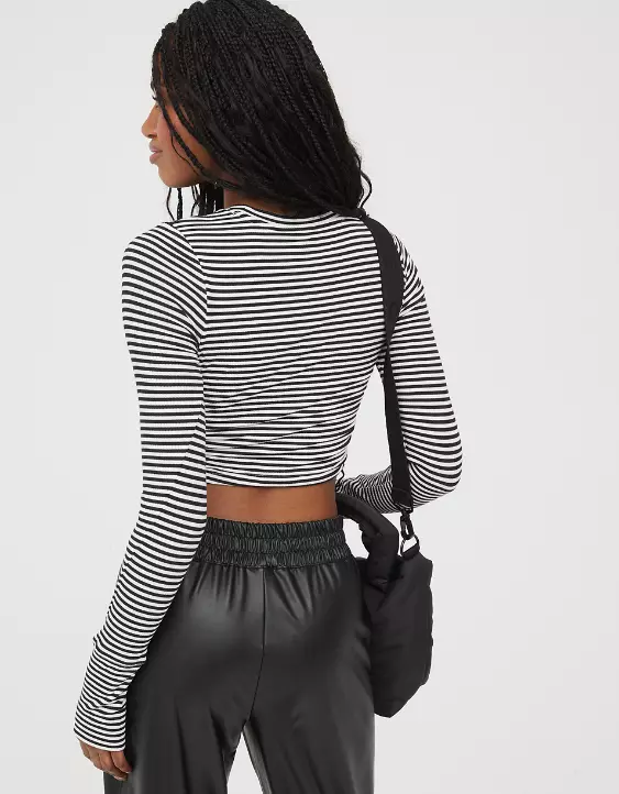 OFFLINE By Aerie Thumbs Up Long Sleeve Ruched T-Shirt - Image 2