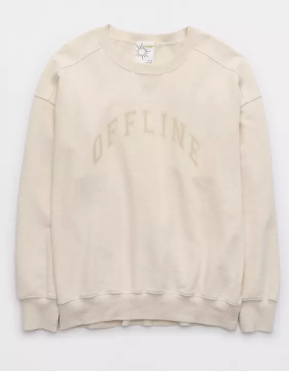 OFFLINE By Aerie Throw-Back Fleece Crewneck Sweatshirt - Image 3