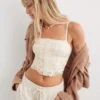 Aerie Show Off Winter Express Lace Corset Bra Top