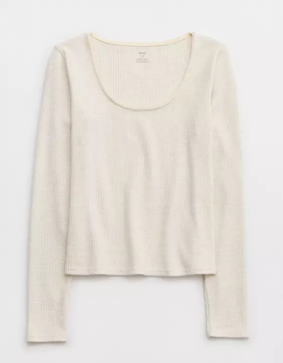 Aerie Waffle Scoop Neck Top - Image 3
