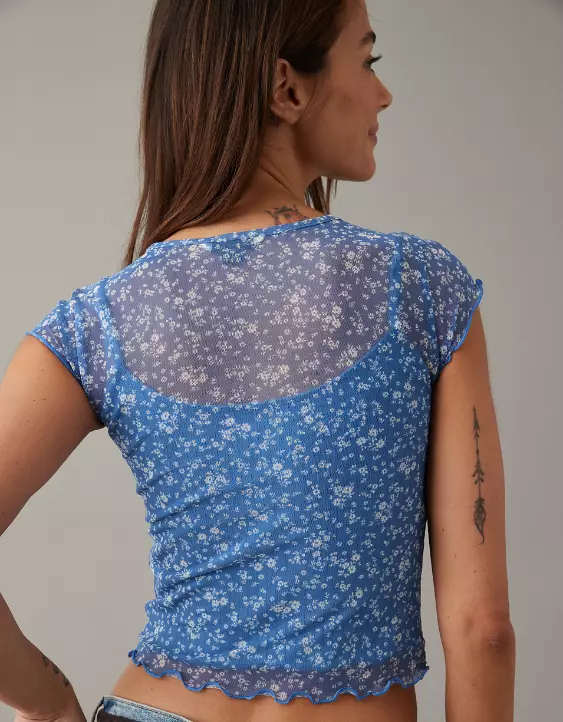 AE Cropped Mini Mesh Tee - Image 2