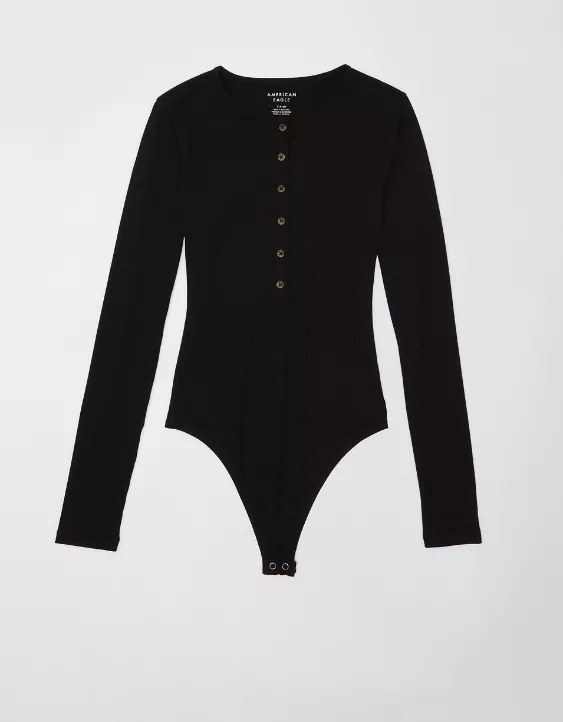 AE Long-Sleeve Henley Bodysuit - Image 3