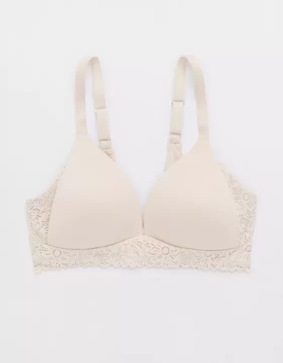 Aerie Sunnie Wireless Lightly Lined Blossom Lace Trim Bra - Image 3