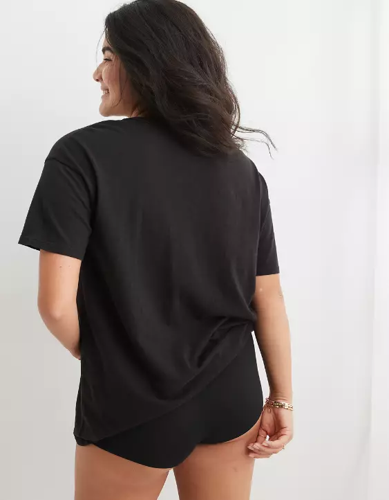 Aerie Distressed Basic V-Neck Boyfriend T-Shirt - Image 2