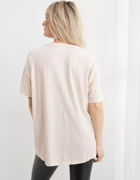 Aerie Crewneck Graphic Oversized Boyfriend T-Shirt - Image 2