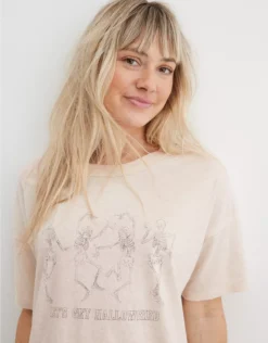 Aerie Crewneck Graphic Oversized Boyfriend T-Shirt