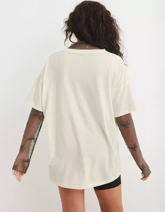 Aerie Crewneck Snoopy Graphic Oversized Boyfriend T-Shirt - Image 2