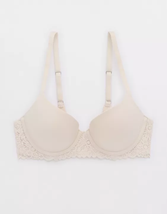 Aerie Sunnie Demi Push Up Blossom Lace Trim Bra - Image 3