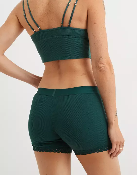 Aerie Superchill Cotton Cozy Lace Boyshort Underwear - Image 3