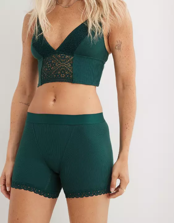 Aerie Superchill Cotton Cozy Lace Boyshort Underwear - Image 2