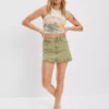 AE Super High-Waisted Lace Denim Mini Skirt