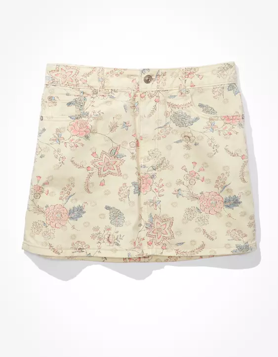 AE Super High-Waisted Floral Mini Skirt - Image 3