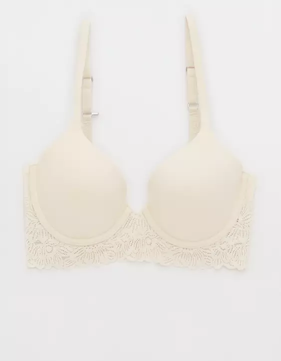 Aerie Sunnie Full Coverage Lightly Lined Bloom Lace Trim Bra - Image 3